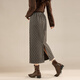 TERRE BLEUE winter hip-hugging skirt high-waisted slim mid-length skirt 25 autumn and winter versatile temperament retro tartan skirt for women