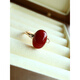 Lan Lian's original design jewelry ring, Japanese natural red organic gemstone, fashionable, simple, versatile and unique