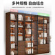 Melan bookcase with glass door display wine cabinet home living room hand-made integrated wall to top bookshelf solid wood walnut color 40 single door walnut color installation included standard version delivered to the home