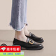Dadong Femme Off-taille authentine en cuir mocassins féminins 2024 Spring and Automne Nouveaux chaussures singles plates britanniques épais semelles petites chaussures en cuir beige 36