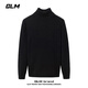 GLM crew neck sweater men's autumn and winter trendy knitted sweater men's casual bottoming sweater men's black L
