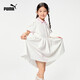 PUMA Official Authentic New Children's Summer Dress Sweet Puff Sleeve Polo Skirt Simple and Fresh Pearl White 10201 120