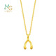 Chow Sang Sang Gold Pendant Pure Gold Love Secret Wishing Bone for Women Necklace Not Included 89536P Priced in GA 1.1g