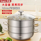 Baig steamer stainless steel household multi-purpose soup pot steamer dual-purpose steamed buns dual three-layer gas stove induction cooker universal thickened soup steamer 3 layers 28cm