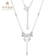 Cuihua pt950 platinum bow tassel moissanite chain as a birthday gift for girlfriend and wife, temperament ladies necklace, about 8.7g