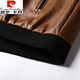 Pierre Cardin high-end men's spring thin genuine leather jacket Haining baseball collar leather jacket motorcycle jacket casual men's jacket black L 17090-110Jin Jin is equal to 0.5 kg