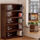 Lin Zhiyu solid wood bookcase dust-proof bookshelf floor-standing integrated wall storage rack home living room storage cabinet floor-to-ceiling door Main picture 5-layer deepening and heightening 100x34x190 Walnut color