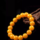 Fan Jialun old beeswax bracelet for women full of honey chicken fat yellow amber bracelet for women round beads single circle men's transfer beads jade beads beeswax round beads 8-9MM 21 pieces