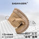 Baba Duck Children's Cotton Shoes Winter New Girls' Shoes Thickened and Velvet Casual Shoes Boys' Simple and Versatile Snow Boots Khaki 27 Inner Length 16.8cm Suitable for Feet Length 16.3cm