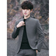ROMON new style Chinese tunic suit suit men's trendy handsome slim Chinese stand collar performance wedding Tang suit jacket youth black top (single top) XL