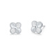 Mengjinyuan platinum earrings, four-leaf clover, brushed and sparkling, PT950 platinum, birthday gift for girlfriend, weighing about 2.45g
