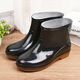 Aolie Regenstiefel für Frauen mit niedriger Zylinder Nicht-Schlupf-Modeküche Frauen Regenstiefel Kurzzylinder modische Wasserschuhe Rindfleisch Sehnen Sohle Kleidung resistente Regenstiefel rot (Einzelschuhe) 38