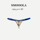 SMOOOLA men's low-waisted candy-colored thong sexy translucent thin T-pants underwear black M2 feet-2 feet 2