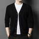 JASONWOOD high-end brand cardigan men's 100% wool knitted cardigan men's autumn and winter V-neck casual sweater winter men's black and red autumn and winter style ready stock 2XL recommended 150Jin Jin equals 0.5kg -170Jin Jin equals 0.5kg