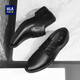Heilan House (HLA) 2025 new breathable cowhide shoes for men for work interviews, casual wedding grooms shoes, fashionable height increasing derby shoes for men, black (HAAPXM4DBG576) 40 (the size is one size larger, the photo is one size smaller)