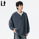 CHOCOOLATE it2025 Autumn Henry Collar Sweatshirt Men's Loose Casual Pullover Black M Recommended 110Jin Jin is equal to 0.5kg -125Jin Jin is equal to 0.5kg