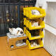 Fantasy inclined tool box container cat litter basin double-layer parts box huge large logistics box turnover box 40 Jin Jin equals 0.5 kg yellow 710x470x255mm thickened (send bracket) can be made into a cat