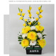 Jingga grave-sweeping fake flowers, silk flowers, fake flowers, Qingming Festival sacrificial flowers, plastic simulated chrysanthemum bouquets placed in front of graves, 19 Xiaoli chrysanthemums (yellow)