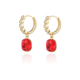 XUPING Xuping jewelry imitation crystal fashionable temperament elegant versatile smart fat square ear buckle gift jewelry red