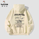 Woodpecker hooded sweatshirt for men in autumn and winter American letter print design loose thickened velvet jacket trendy hoodie top white gray (regular style) XL recommended weight 120-140Jin Jin is equal to about 0.5 kg