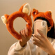 Pei Nanwei fox ears plush headband for women in the amusement park, cute cartoon headband for autumn and winter face wash hairpins, 1 Firefox headband