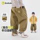 嘟嘟家儿童裤子加厚保暖冬装女童休闲裤冬款男童长裤宝宝加绒裤洋气时髦 军绿色 110