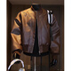 Jufeng American deconstructed short leather jacket men's high-end handsome motorcycle baseball uniform trendy brand workwear bomber jacket black quality upgrade XL 130-150Jin Jin equals 0.5 kg can be worn