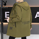 Playboy (PLAYBOY) mid-length windbreaker for men 2025 autumn and winter new fashion brand velvet jacket slim and handsome casual coat cotton-padded jacket for men gray hhgzxc3nAFNP 3XL recommended 160-175Jin Jin equals 0.5 kg