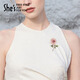 She s Akiko Plant Story original romantic flower brooch high-end brooch brooch pin birthday gift for girlfriend red A0