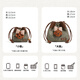 Toutou2025 new bag woolen bucket bag-standard plaid butterfly puppy pendant bucket bag chocolate brown (small version)