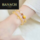 Banach Citrine Bracelet Women's Double Circle Multiple Circle Stacked Bracelet Beeswax Pearl Transfer Beads 10mm Beads