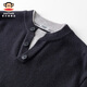 Big-mouthed monkey (paul frank) fake two-piece Henry collar sweater men's autumn and winter new trendy brand loose sweater warm solid color casual top gray autumn new product M recommended 90-115Jin Jin equals 0.5 kg