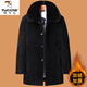 Woodpecker (TUCANO) middle-aged and elderly cotton-padded jackets for men with velvet and thickening for 50 and 60-year-old dads, winter coats, grandpa cotton-padded jackets, winter outer suits, black M 170/88A80-105Jin Jin is equal to 0.5 kg