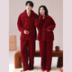 Modal Light Luxury Red Pajamas Wedding Couple Wear Couple Women Autumn and Winter Coral Velvet Newly Married Men's Flannel Birth Year Men's Flannel 8803 L Women's Style Suitable for 100-120 Jin Jin equals 0.5 kg