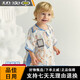 DOMIAMIA mulberry silk sleeping bag baby split-leg children's pajamas baby anti-kick quilt breathable moisture absorption antibacterial double-layer short-sleeved-Kanai Songfang L size (recommended height 90-105cm)