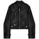 VEGA CHANG black leather jacket for women 2025 autumn new British style cool motorcycle leather jacket short coat Obsidian Black S