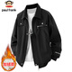 Paul Frank Jacket Men's Autumn and Winter American Functional Work Jacket Men's Trendy Brand Top Men's Black Velvet XL