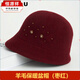Hengyuanxiang middle-aged and elderly women's autumn and winter woolen hats new thickened and warm mother and old lady hats maroon adjustable (56-60cm)