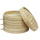 NAOISKEY Naoski Cantonese Steamed Cantonese Fragrance Home Bamboo Steamer with Thickened Armrests and Handles Home Pack Buns and Steamed Buns Commercial Bamboo Steamer Thickened with Armrests Three Cages and One Cover 50cm