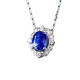 HEEKAIYI Sapphire Necklace for Women Royal Blue 18k Gold Diamond Pendant Chinese Valentine's Day Birthday Gift for Wife and Girlfriend Selected 89 Points/Royal Blue