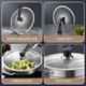 Yusen Yi Ke vertical pot lid household universal glass lid wok lid steam round tempered 32cm high temperature resistant food grade Don't forget to measure the pot before placing an order.