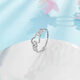 Beijing Gold Trading Center Co., Ltd. platinum ring pt950 interlocking love platinum ring female birthday Valentine's Day gift for girlfriend and wife about 2.73g