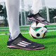 Cristiano Ronaldo F50 football shoes Mercurial 19AG long spikes for men and women, children, adults, low-top grass training non-slip breathable shoes, black pink plum spikes--Zhuo's 966 37