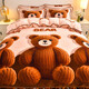 High weight milk velvet four-piece set in winter, thickened and warm double-sided velvet bed sheets and quilt covers, anti-static and lint-free KT Bear 1.8m bed sheet style four-piece set - quilt cover 200*230cm