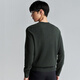 Angel Bird Wool Sweater Men's Autumn Style Men's 100% Sheep Wool Business Casual Long Sleeve Sweater Textured Wool Sweater Inside Gray Lake Green XL -50(180/100)