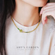 AMY S GARDEN Xiwei necklace women's light luxury niche high-end yellow-green tourmaline transfer bead clavicle chain birthday gift for women