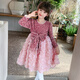 Piggy Banner (PEPCO) Princess Dress Girls Fashionable Girls Sequin Birthday Dress Winter Children's Dress Pink Velvet 130