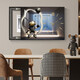 HanXUAN (HANXUAN) light luxury meter box decoration painting with clock distribution box cover without holes modern simple hanging painting astronaut watch K11968 50*40cm (cover 40*30) left push and pull black frame