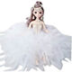 Goddess Litian Car Ornaments Interior Car Decorations Feather Wedding Dress Princess Doll Gift Barbie Doll Frost Princess White Feather Dress