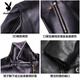Playboy (PLAYBOY) leather jacket women's velvet thickening short Korean version slim and slim 2025 autumn and winter new fur all-in-one mother's wear Ruiyan black short velvet thickened 7XL 145-160Jin Jin equals 0.5 kg